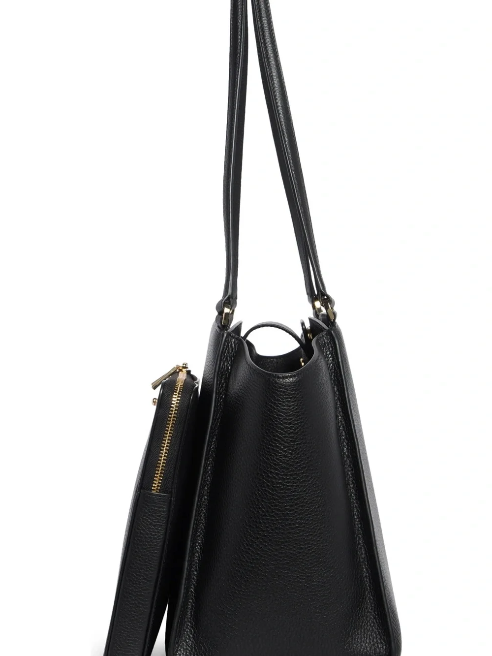 kate spade brim Black Pebbled Leather Shoulder Tote